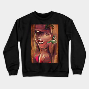 Tiki Queen Elizabeth who is also dead Crewneck Sweatshirt